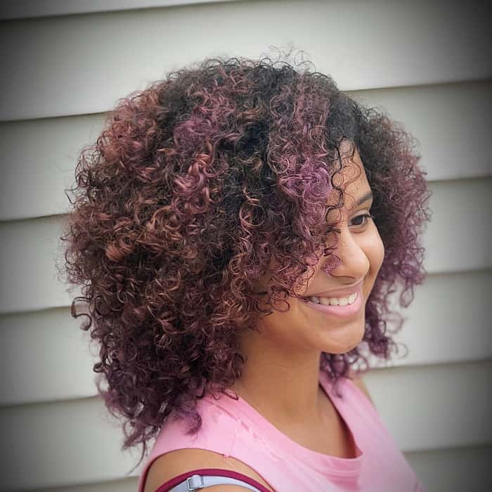 purple curly ombre hair
