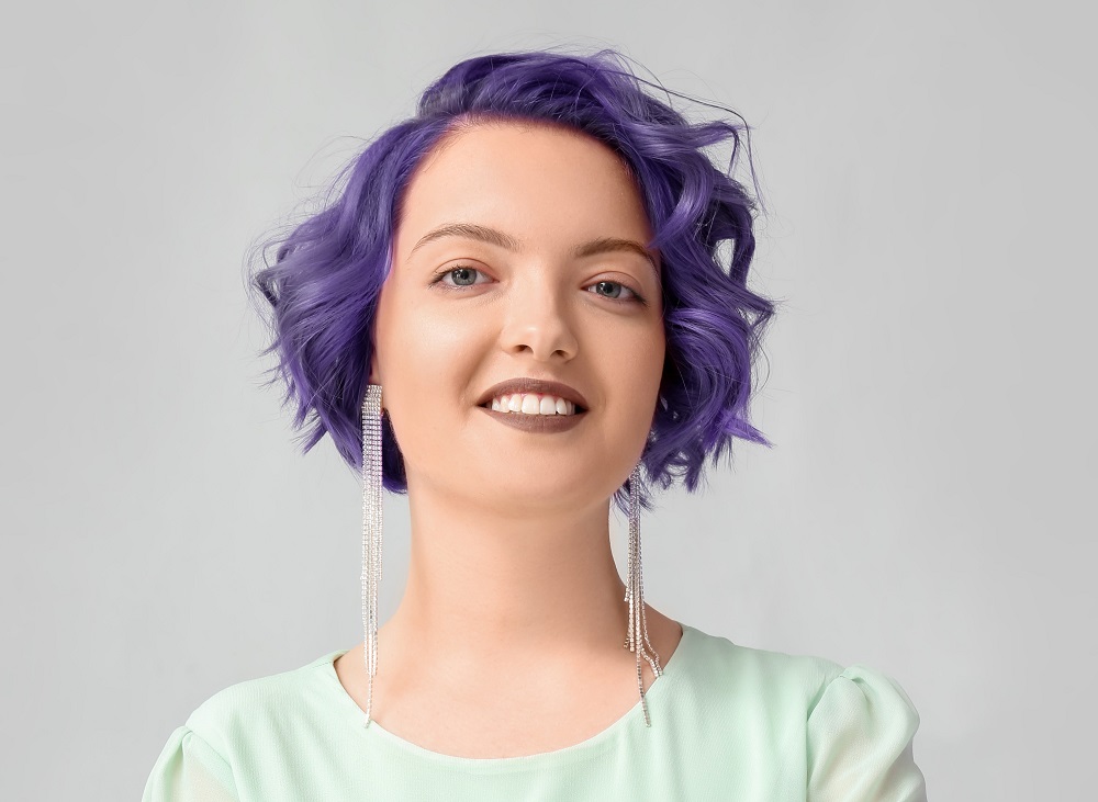 purple hair color for warm skin tone