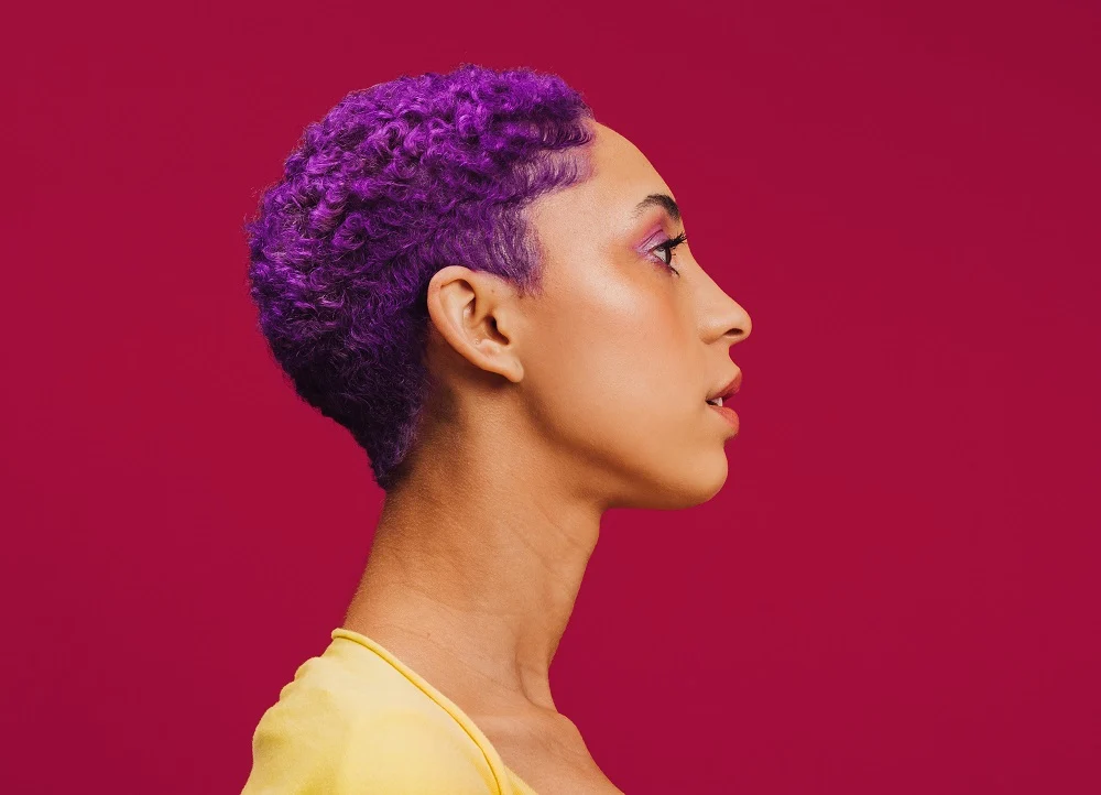 purple hair for dark skin