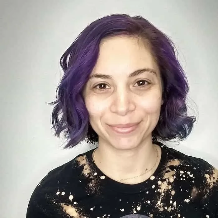 purple wavy hair highlights