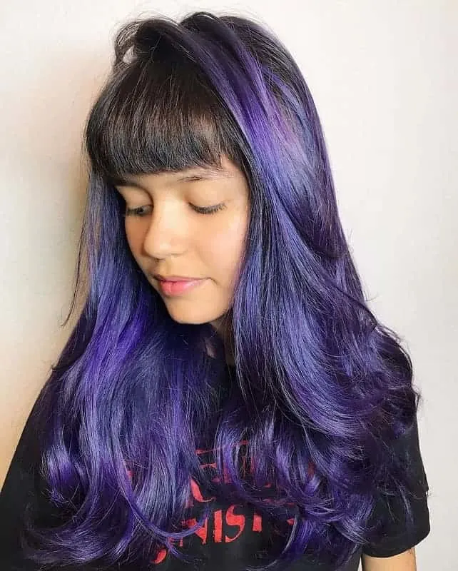 blue and purple highlights