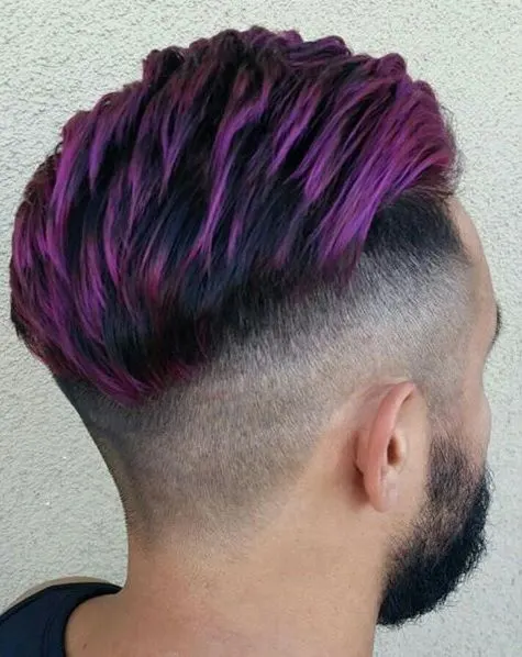 hairstyle with purple highlights