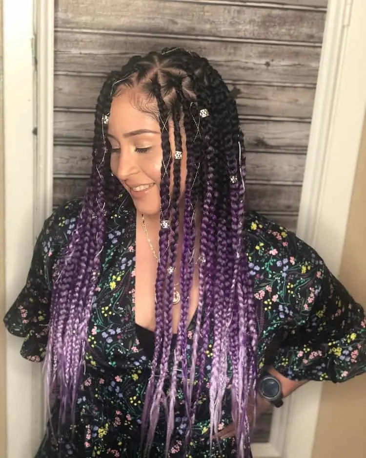 purple ombre box braids