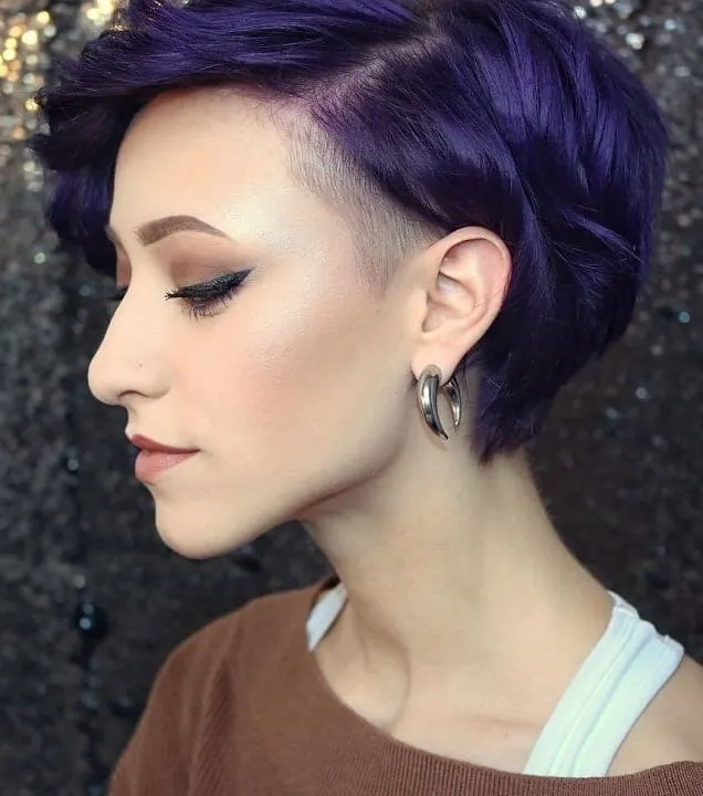 purple pixie cut for girls