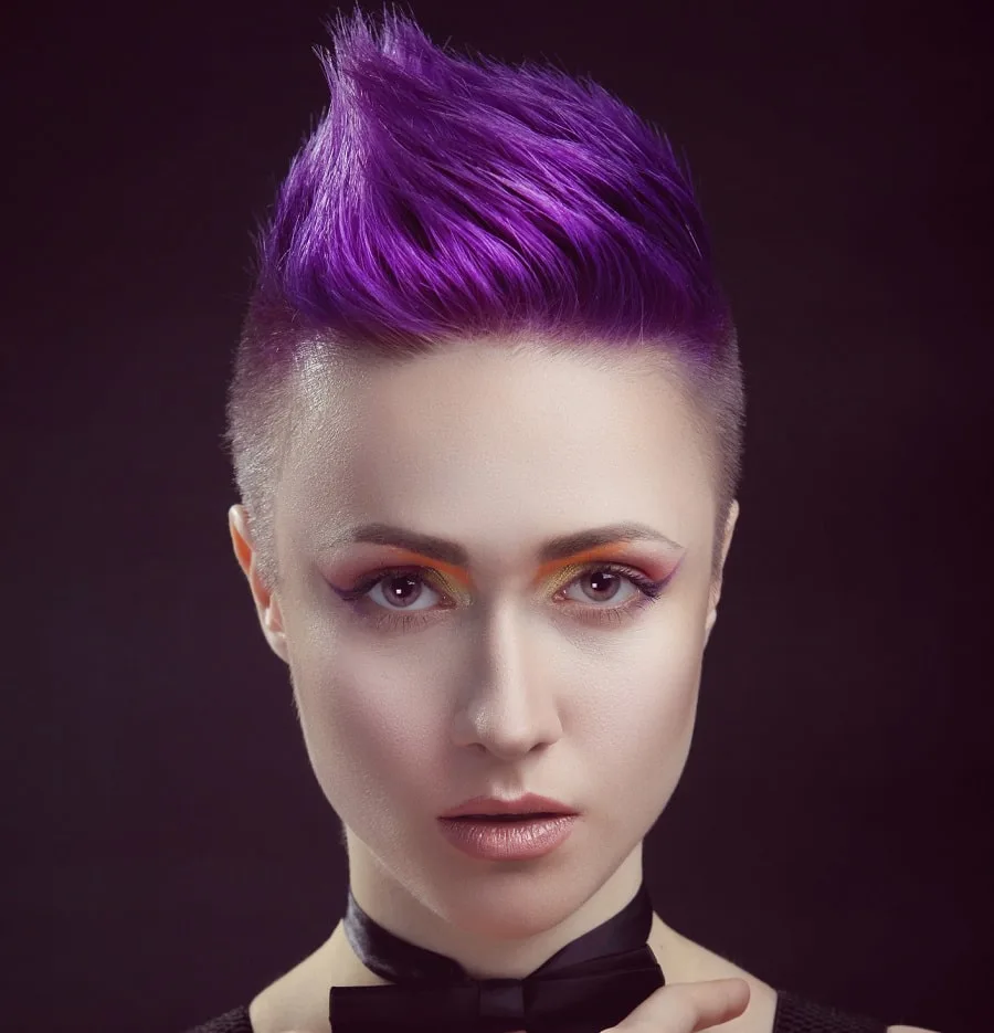 purple pixie cut for square face