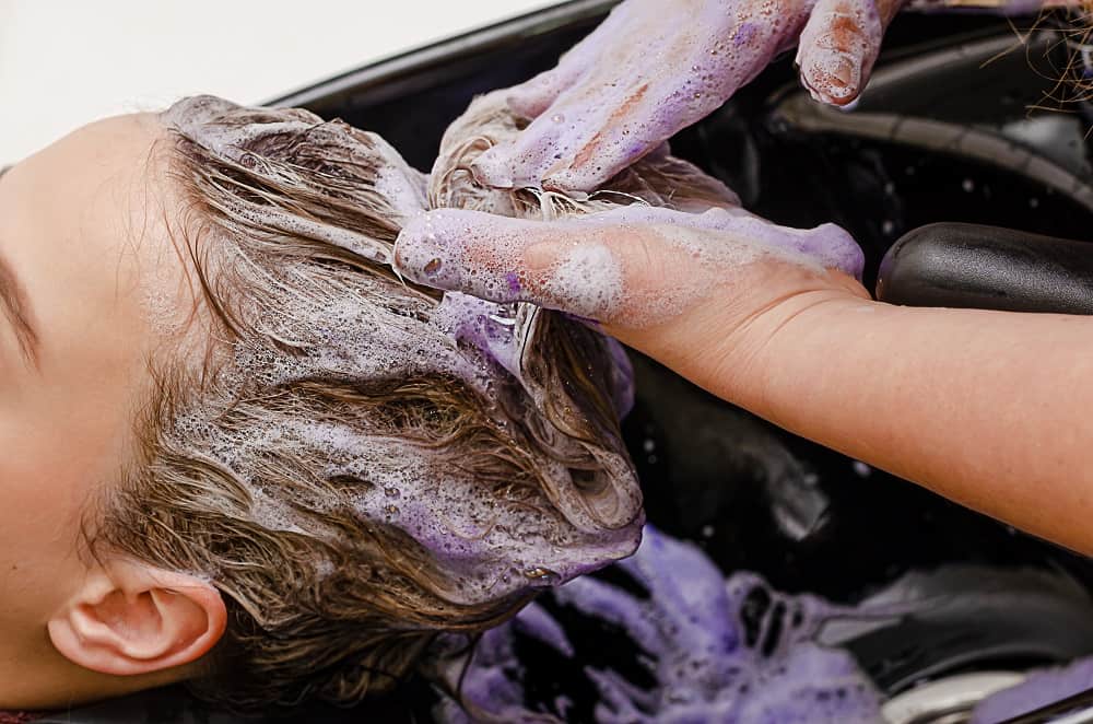 purple shampoo works as a hair toner