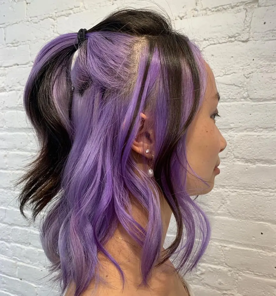 purple underneath hair color