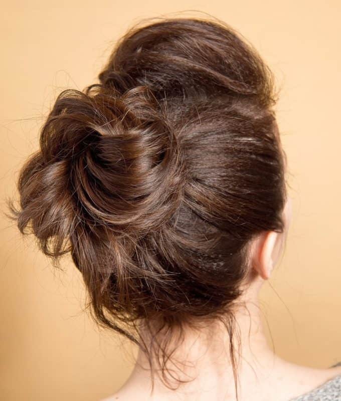 quick messy updo for long hair