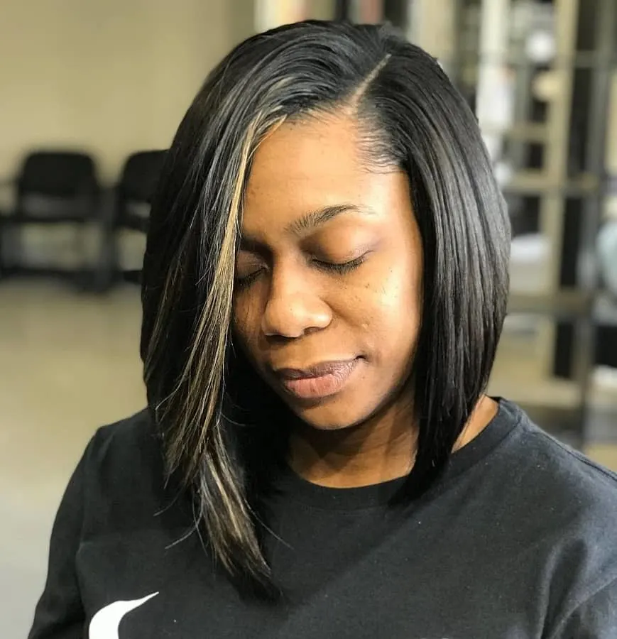 quick weave bob with highlights