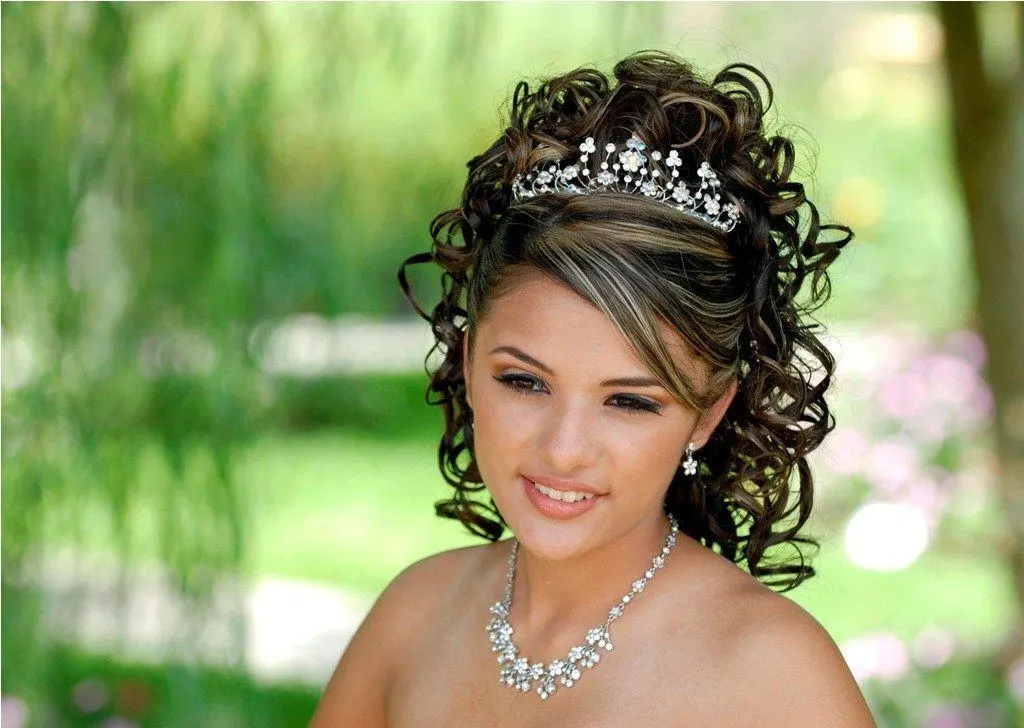 quinceanera hairstyles with bump and curls