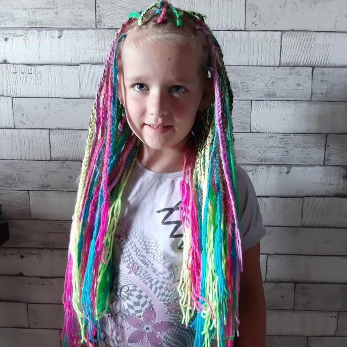 rainbow box braids for kids