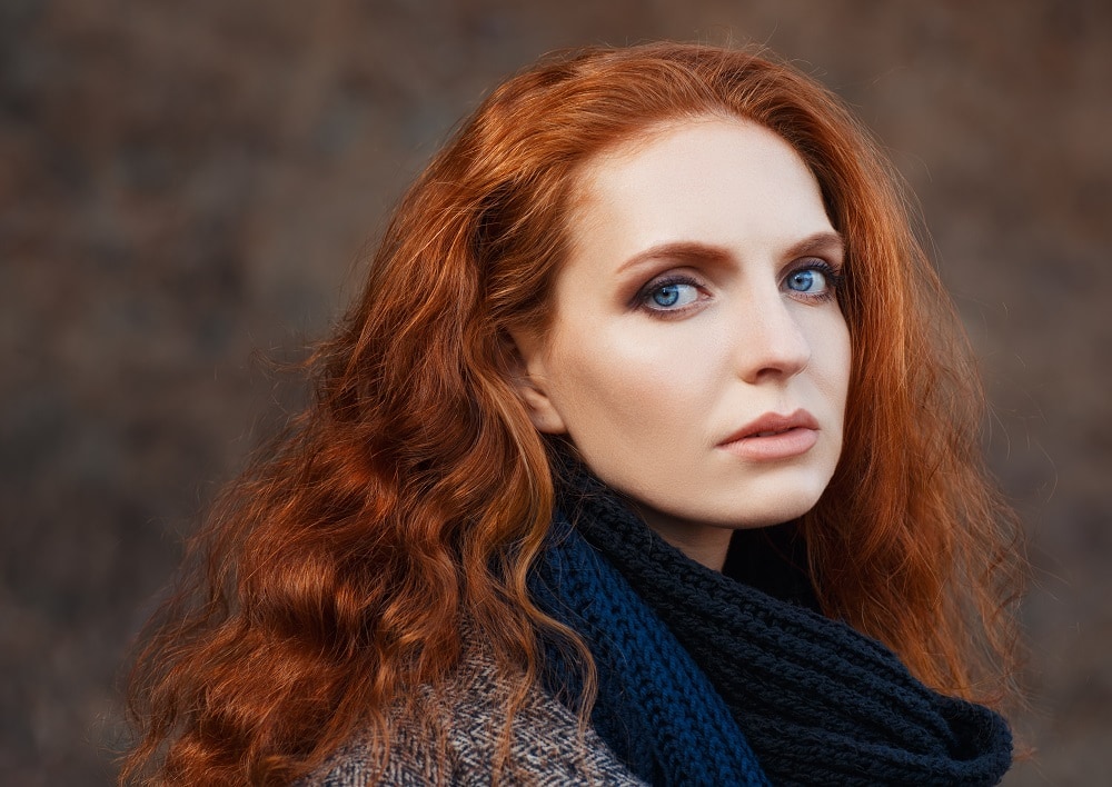 rarest hair and eye color combo - red hair and blue eyes