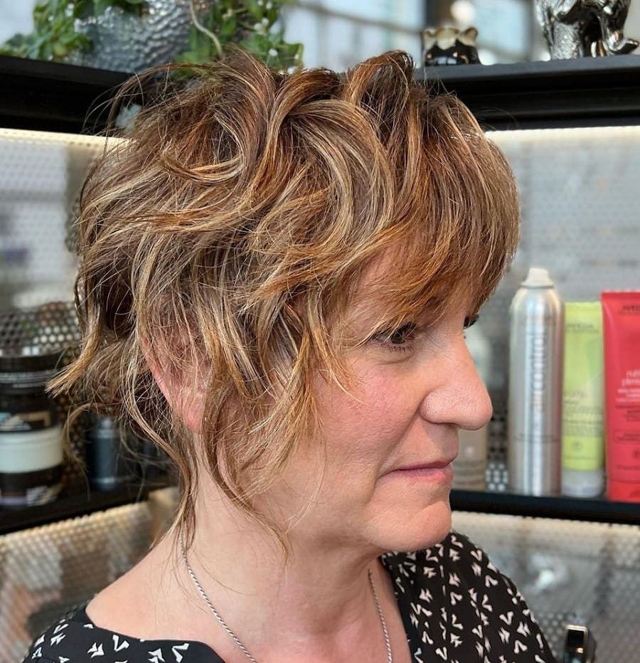 razored shag haircut for women over 60