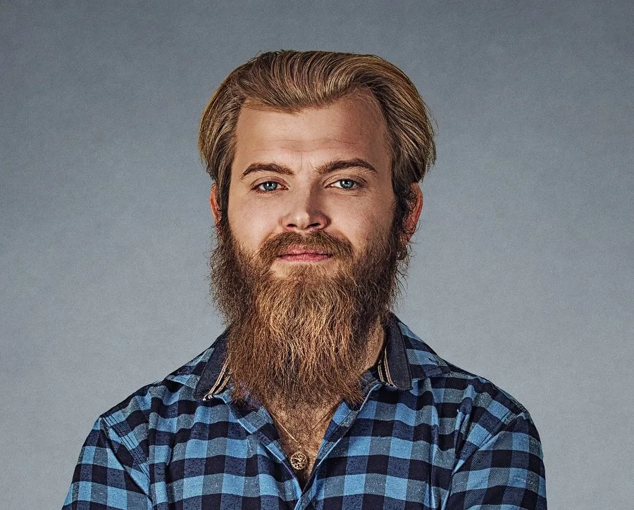 receding hairline haircut with beard