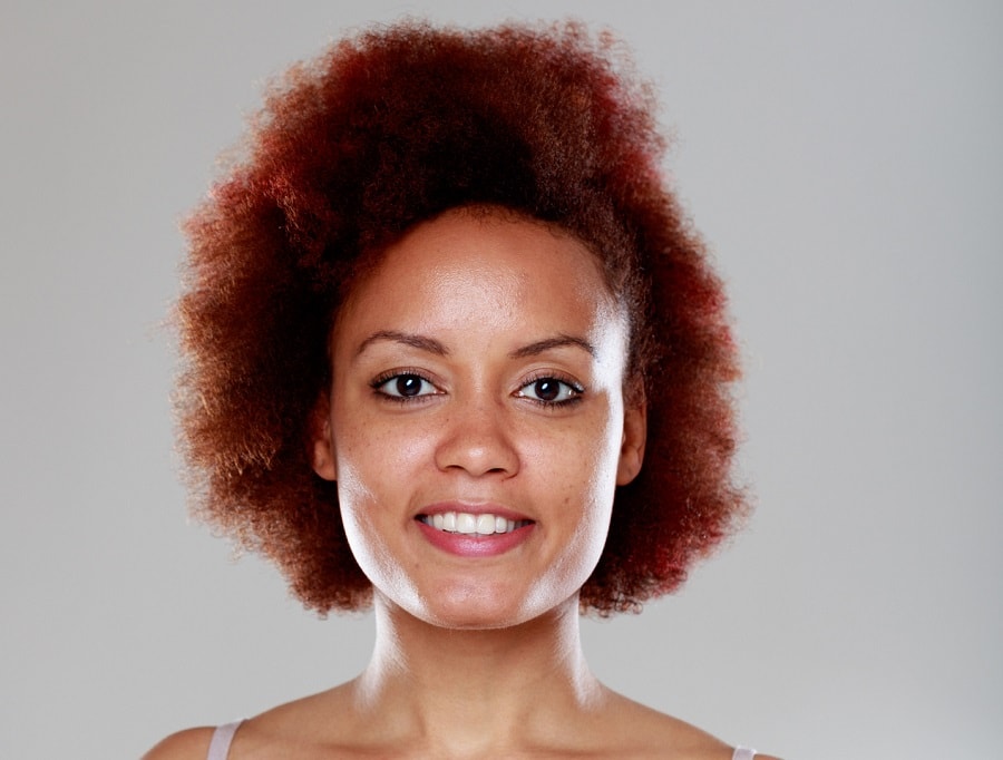 Afro red hair for black women with square faces