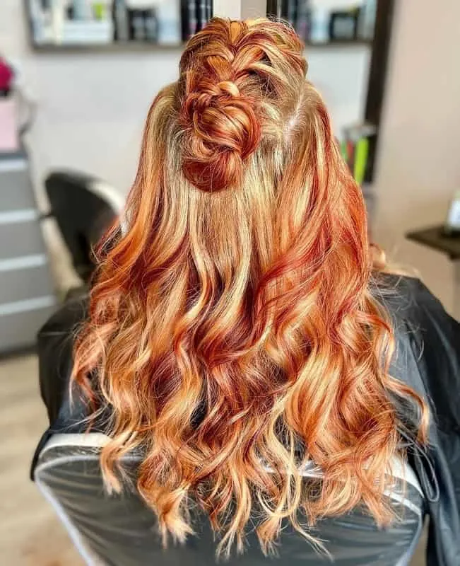 hair colors with red and blonde highlights
