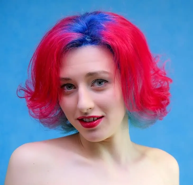 red and blue hair