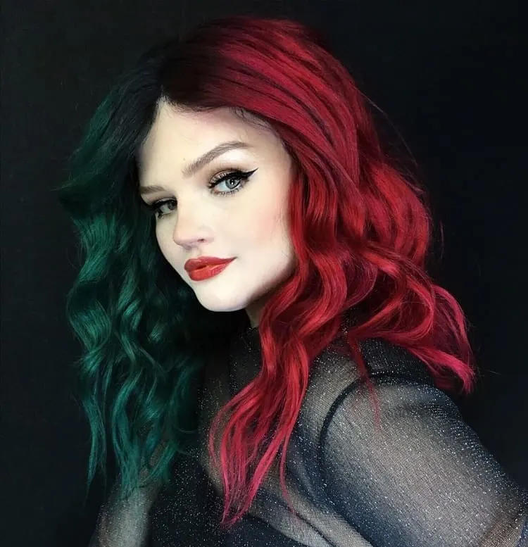 red and green hair