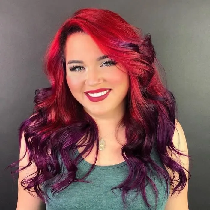 Red and Purple Long Hair