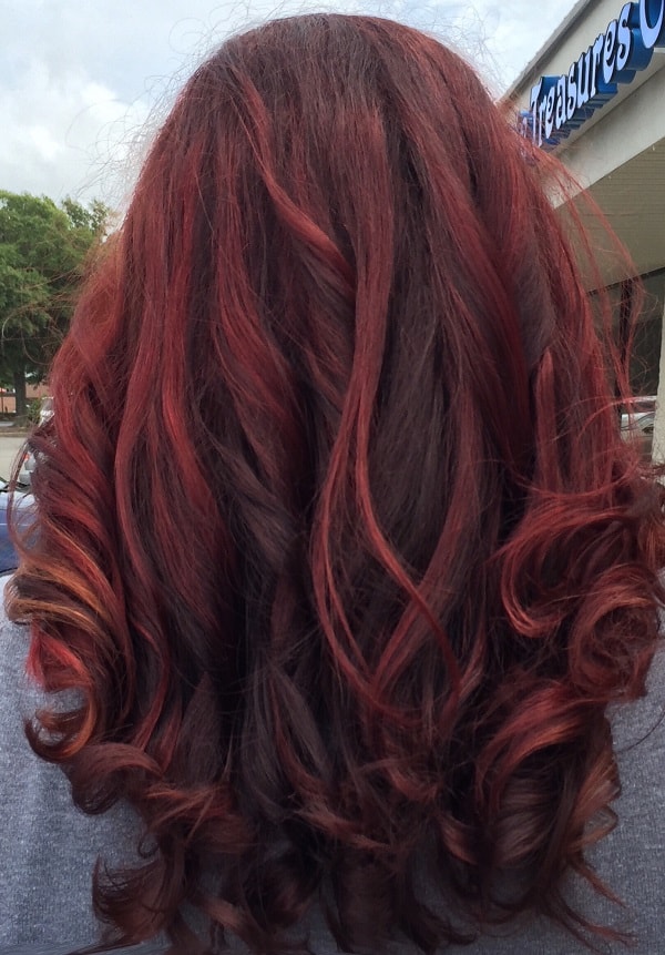 red balayage hair color