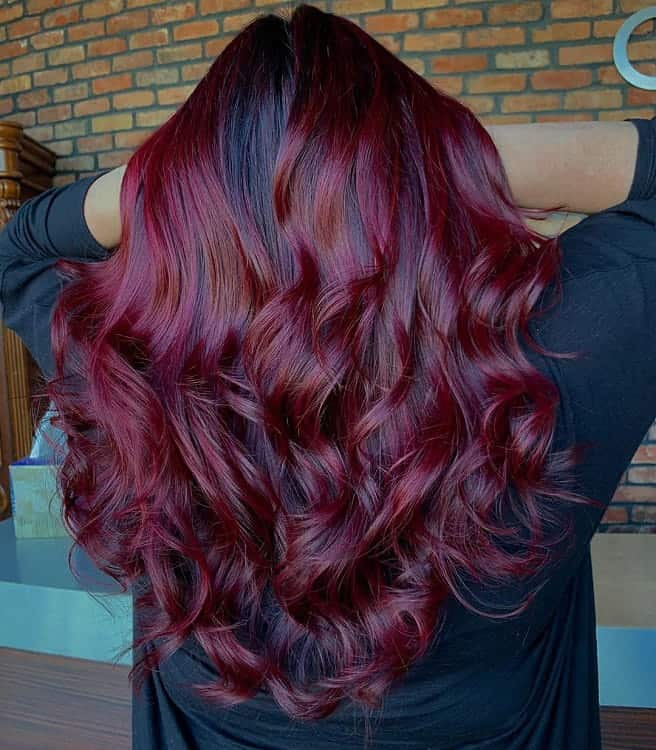 red balayage hair
