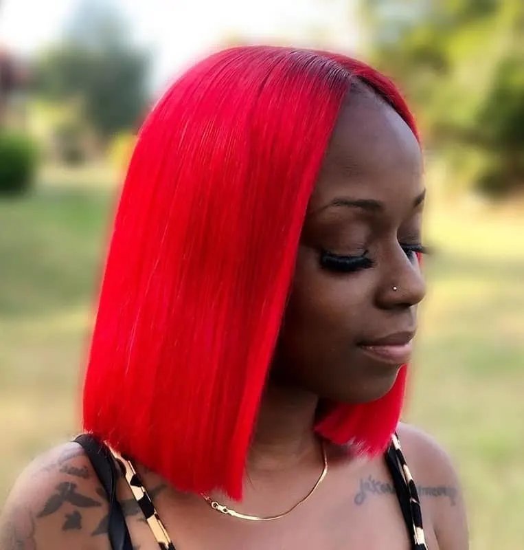 red bob haircut for black girl