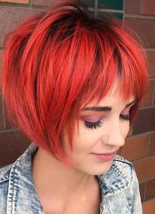 red pixie bob weave for women