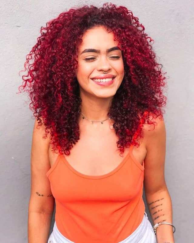 red curly hair