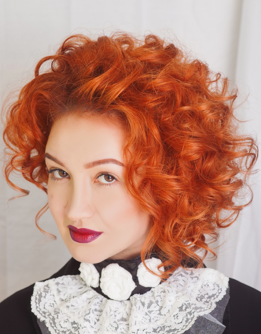 red curly hair for asian women