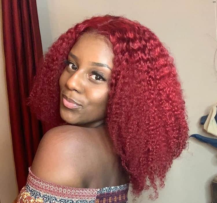red curly hair weave