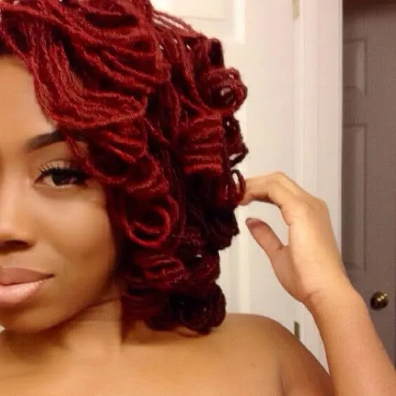 red dreads bob style for women