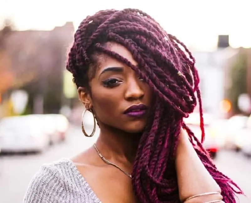 How to Style Red Dreads with A Weave
