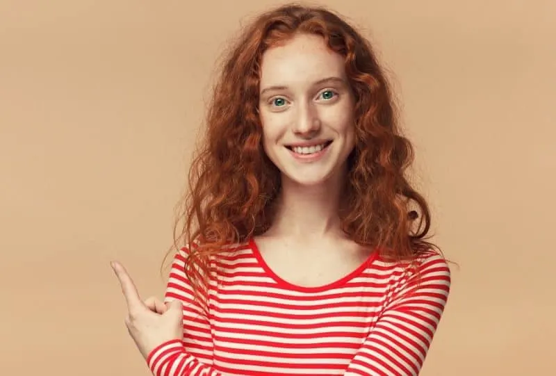 red frizzy curly hair