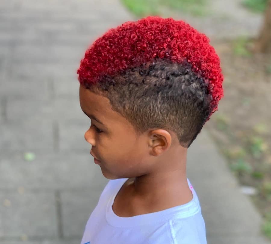 red frohawk hair