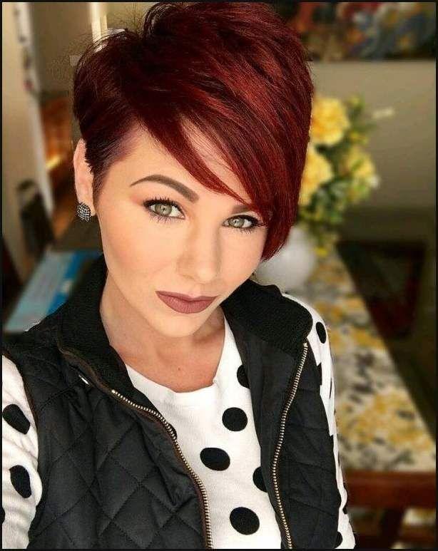 red pixie with side bangs