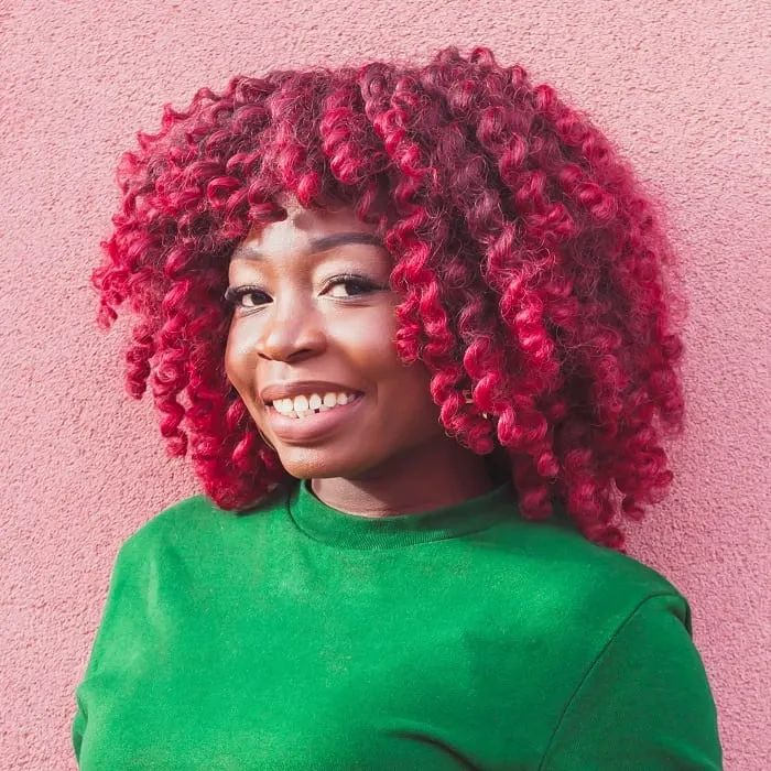 red hair with bangs for black girl