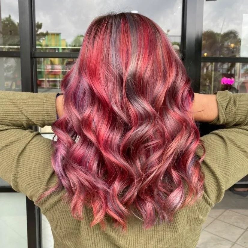 red hair with grey highlights