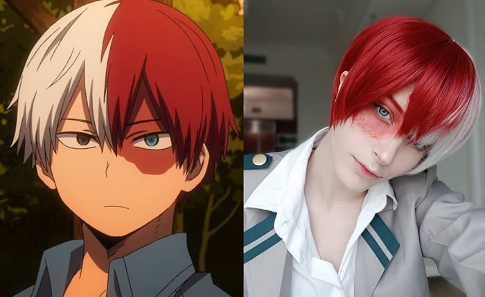 red haired anime boy - shoto todoroki