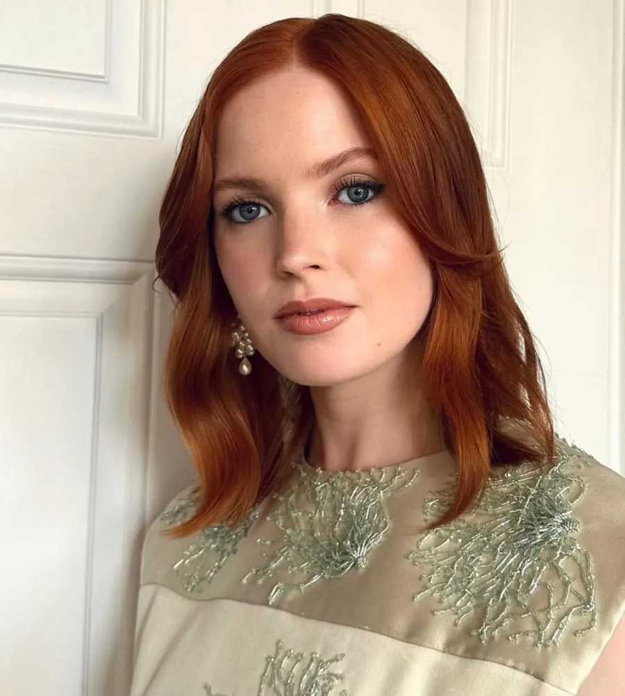 red headed actress in her 20s-Ellie Bamber