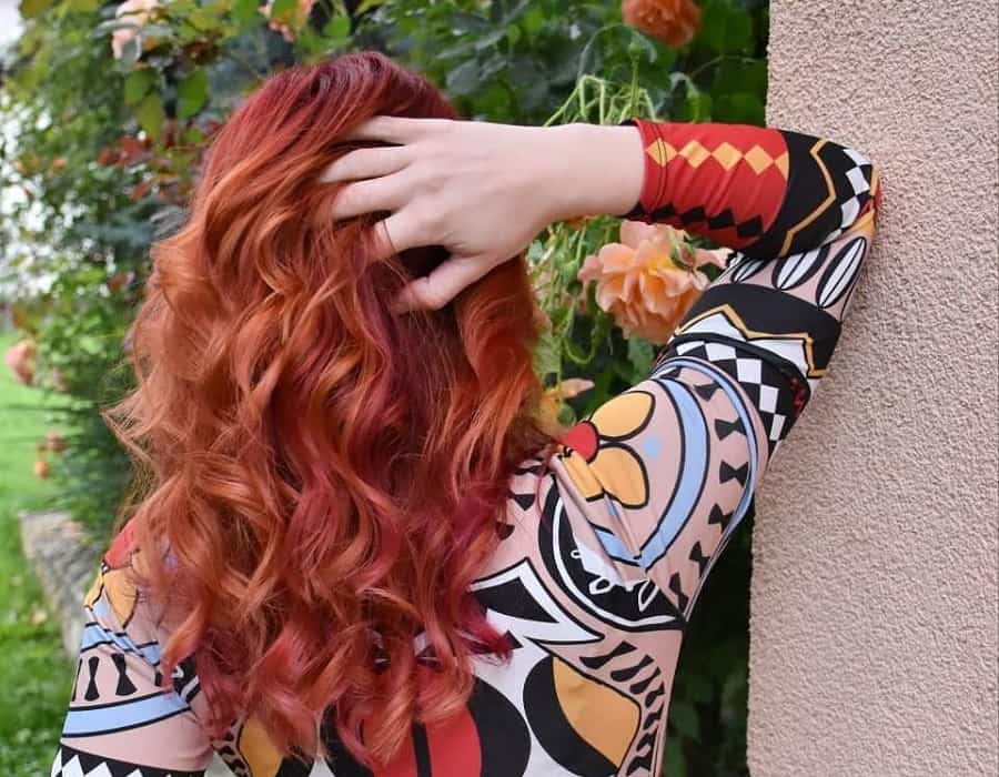 Blonde highlights in front of red hair - wide 3