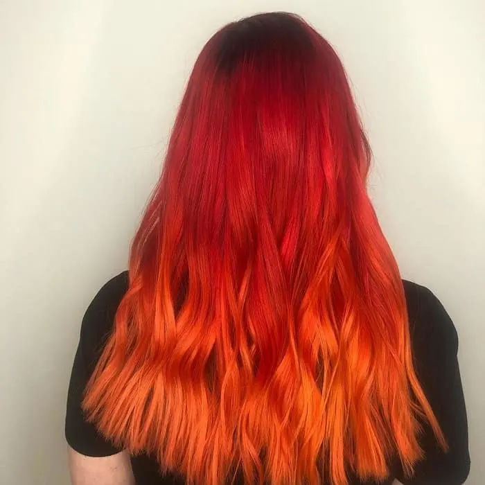 red and orange ombre