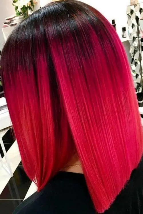 red ombre on black hair