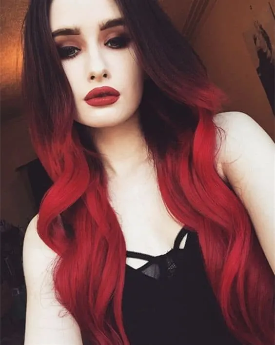black and red ombre hair