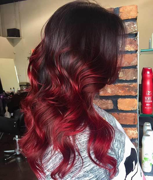 red ombre locks on black hair