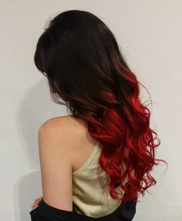 black to red ombre hair for women