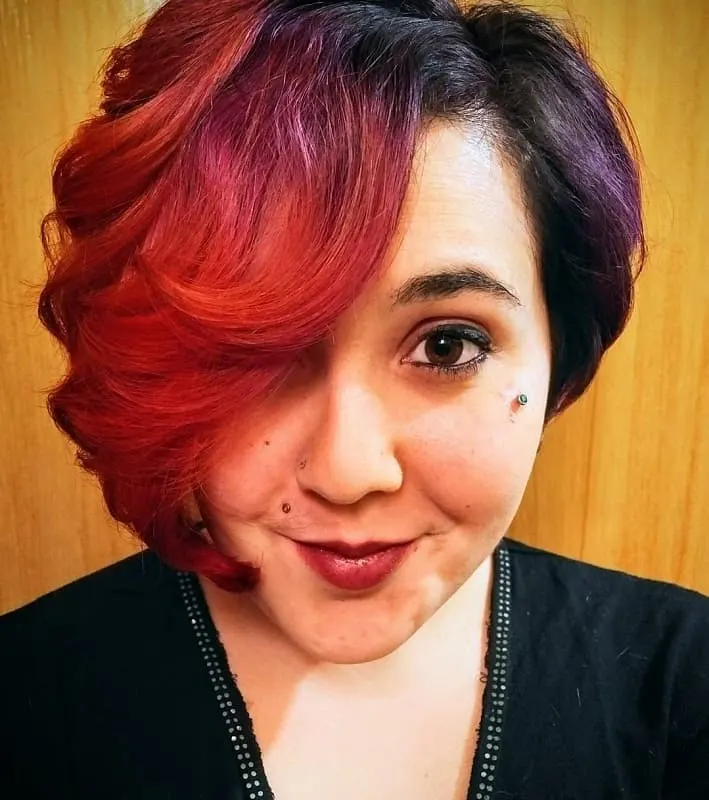 red ombre on short hair