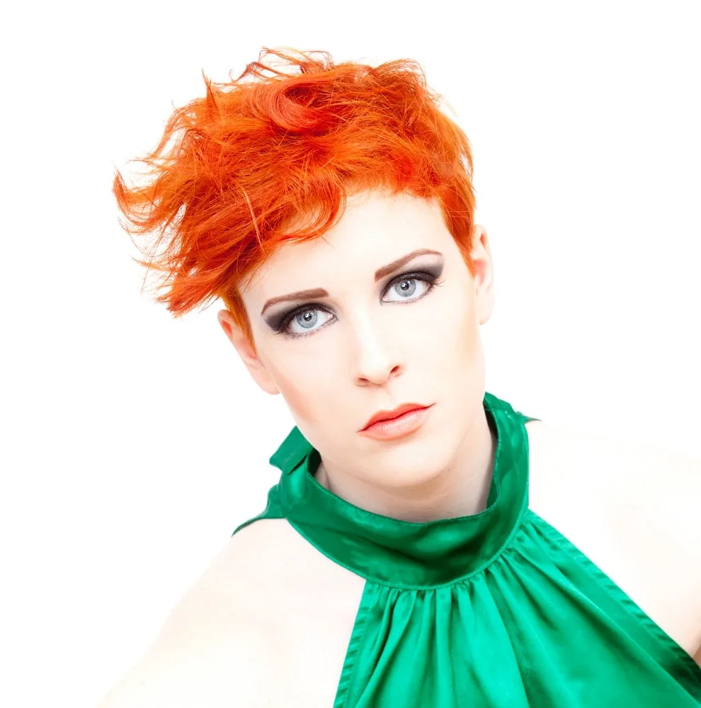red orange hair for women with blue eyes