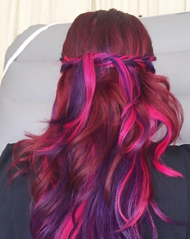Red Pink and Purple Hair