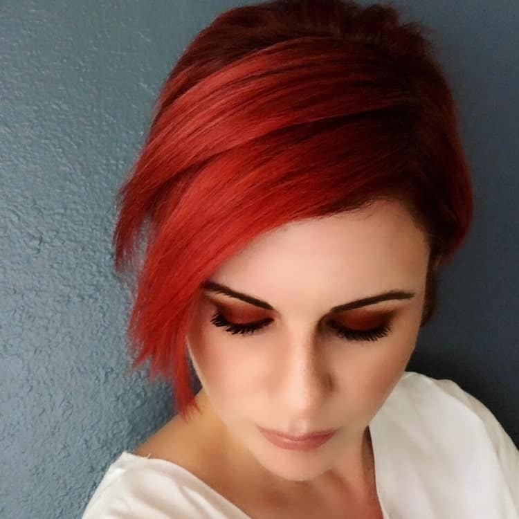 red pixie haircut for women