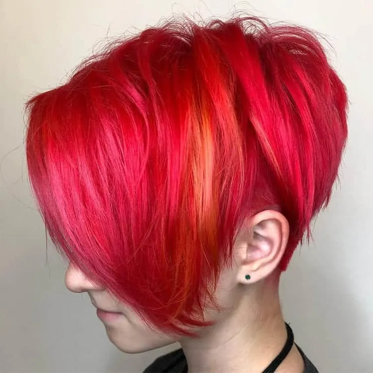 girl with red pixie cut